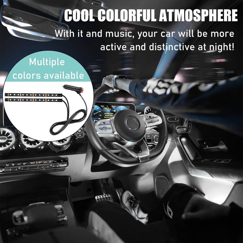 Yourkar Car LED Strip Light, 24 LED Interior Under Dash Atmosphere Lights with Cigarette Lighter, Vehicle Decor Lamp Ambient Night Light Strip Lighting, Universal Car Accessories (White) - Image 4